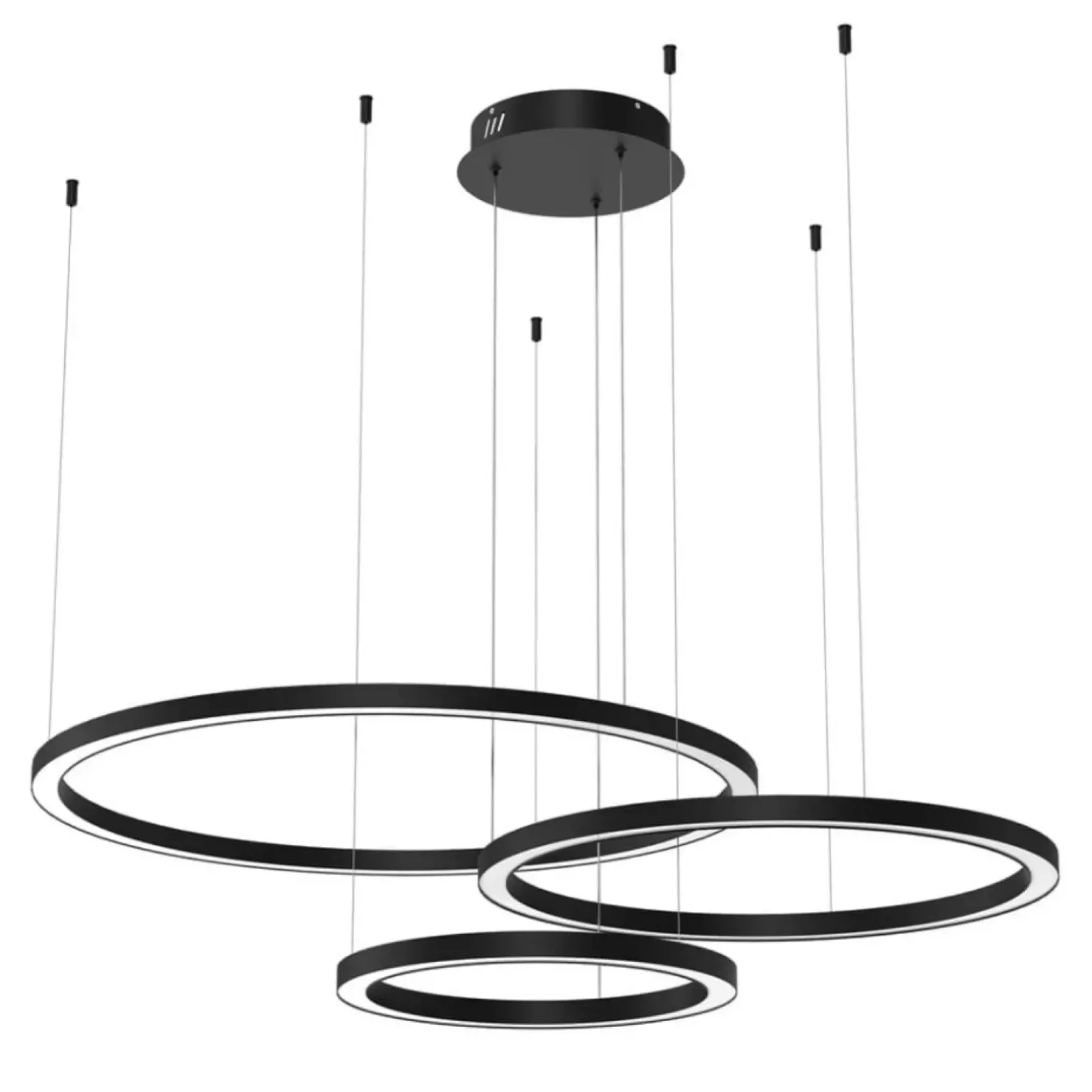 Store Sklep Kaja Ledowa lampa wisząca, trzy okręgi na linkach ML8789 z serii GALAXIA | Kaja Oświe