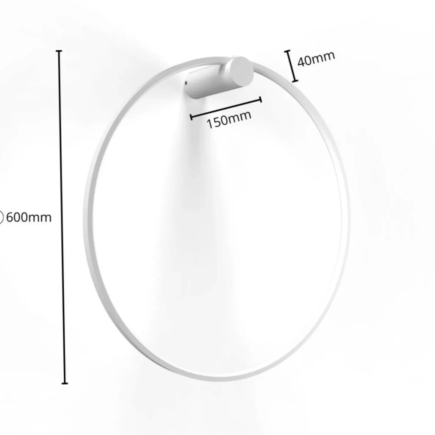 Ledowa obręcz ścienna, kinkiet koło 60cm LP-999/1W S WH z serii MIRROR*Sklep Kaja Clearance