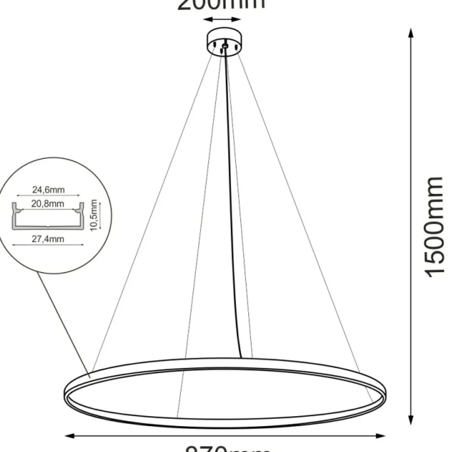 Sale Sklep Kaja Ledowa obręcz wisząca ⌀87cm 3000K ANT 5334 z serii AGA