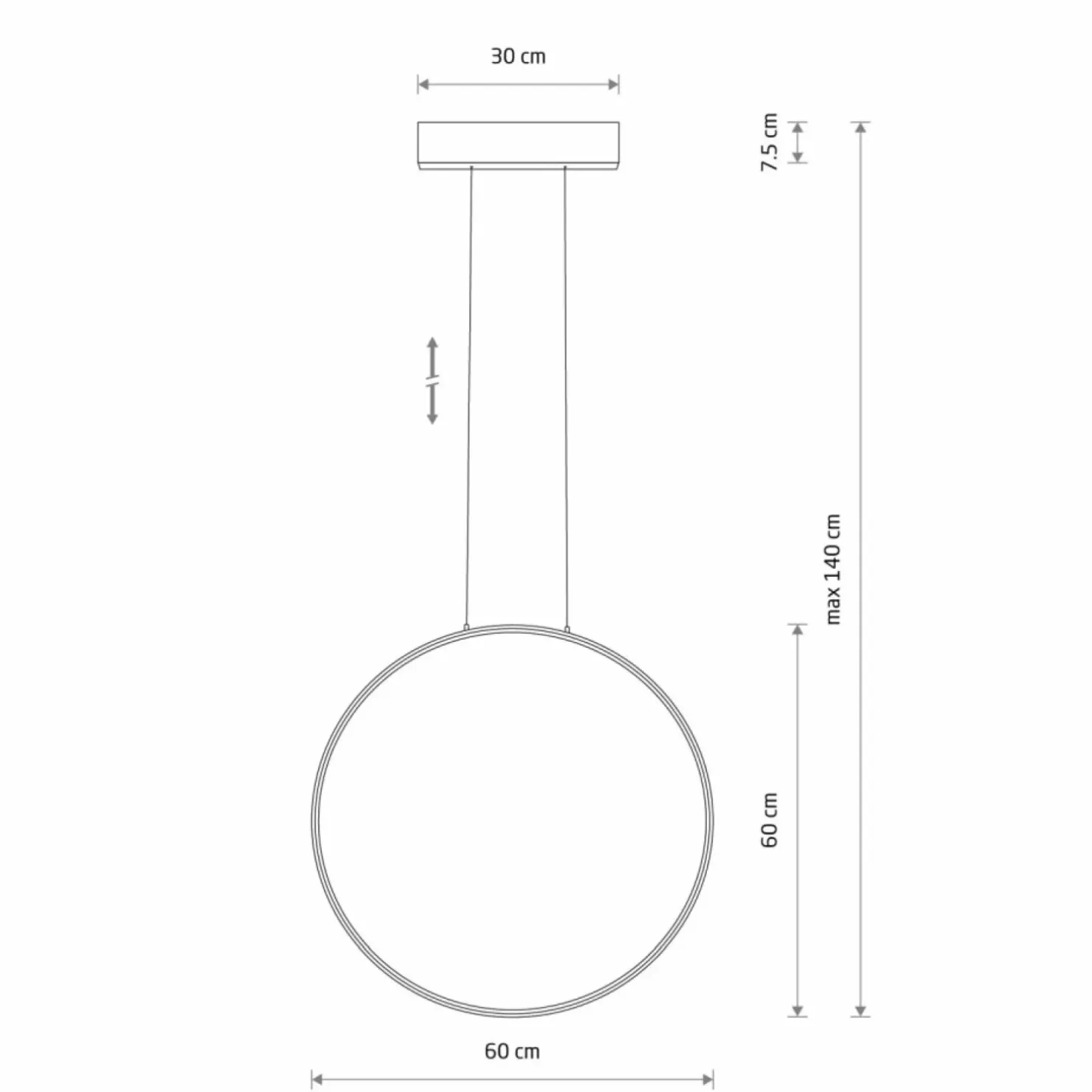 Shop Sklep Kaja Ledowa obręcz wisząca do salonu 3000K ⌀60cm 10811 CIRCOLO LED | Kaja