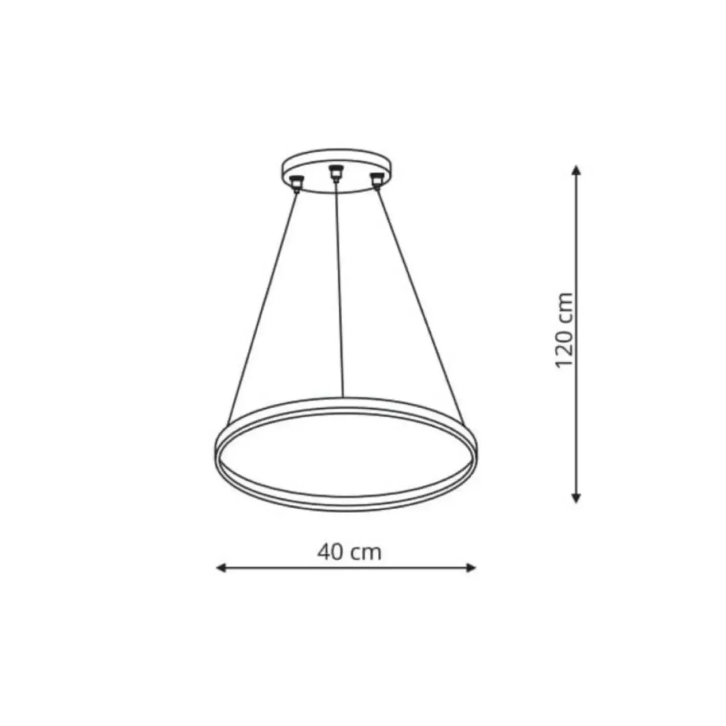Shop Sklep Kaja Ledowa obręcz wisząca nad stół ⌀40cm LP-909/1P S BK CCT RING | Kaja