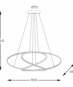 Cheap Sklep Kaja Ledowa, ozdobna lampa wisząca wstążka MD7360-1A-3GT CHOLET | Kaja