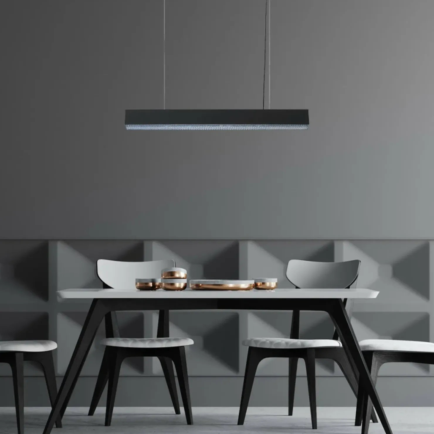 Discount Sklep Kaja Ledowa, pozioma lampa 80cm LP-1201/1P M BK SMART MIRA M | Kaja