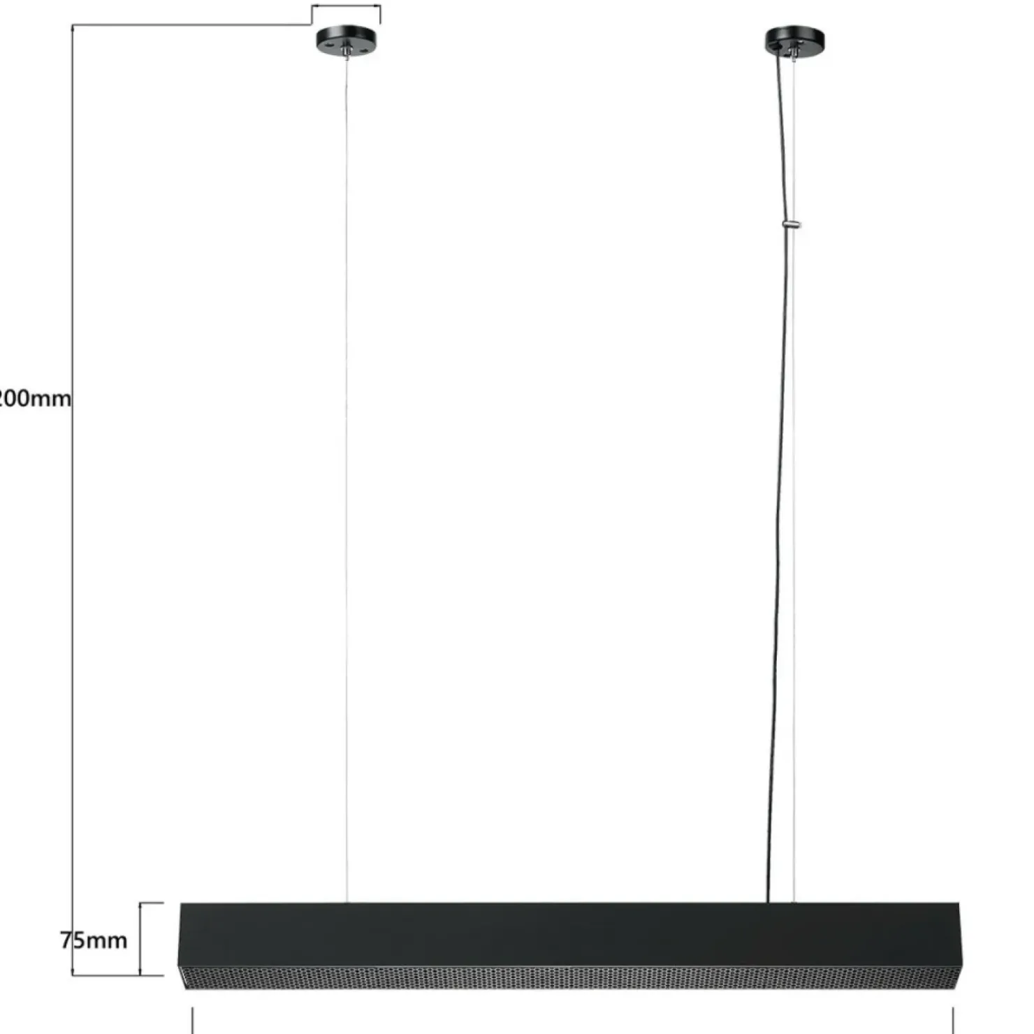 Discount Sklep Kaja Ledowa, pozioma lampa 80cm LP-1201/1P M BK SMART MIRA M | Kaja