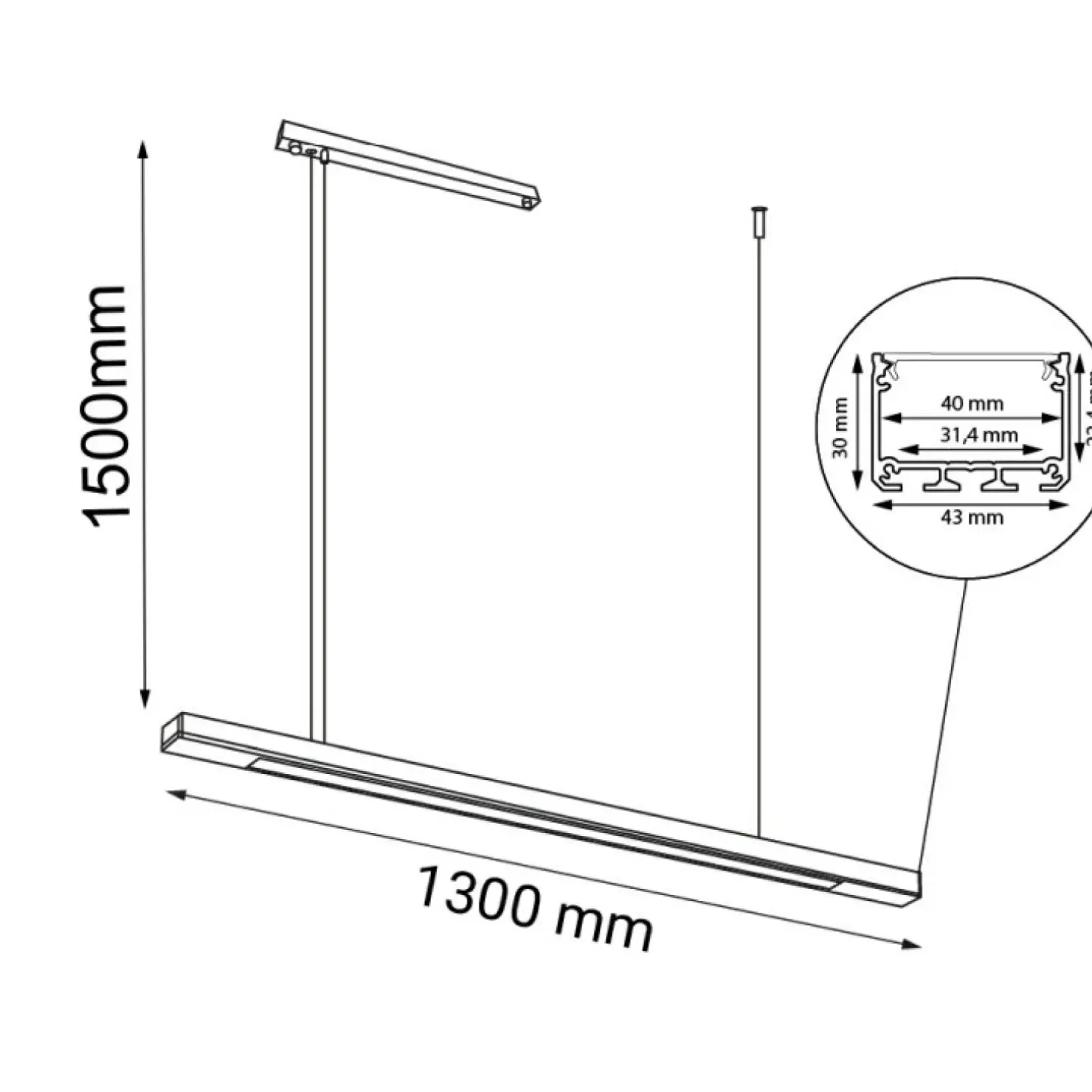 Cheap Sklep Kaja Ledowa, pozioma lampa wisząca 130cm 3000K ANT 1953 HAKODA | Kaja