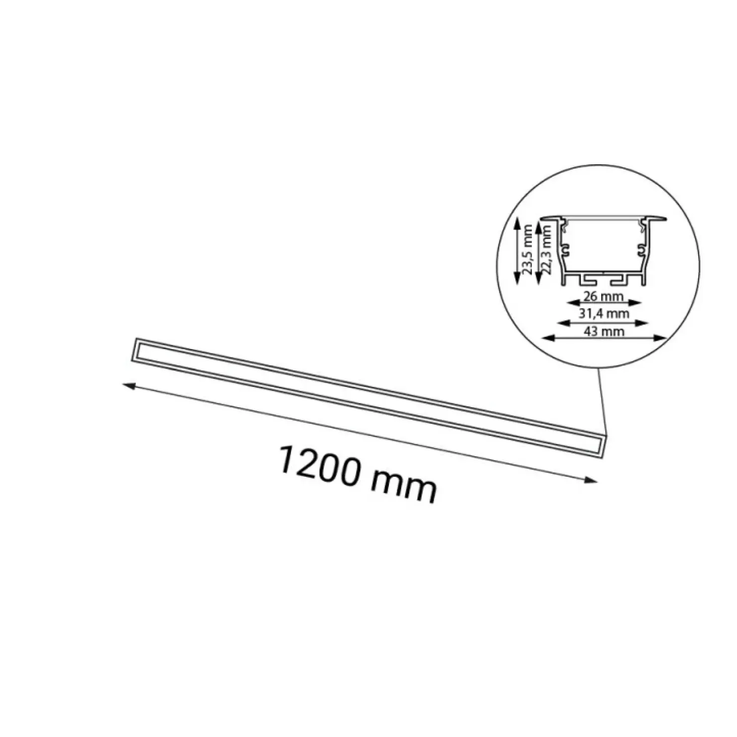 Ledowa ramka podtynkowa do holu 120cm 3000K ANT 1829 HIATE | Kaja*Sklep Kaja Cheap