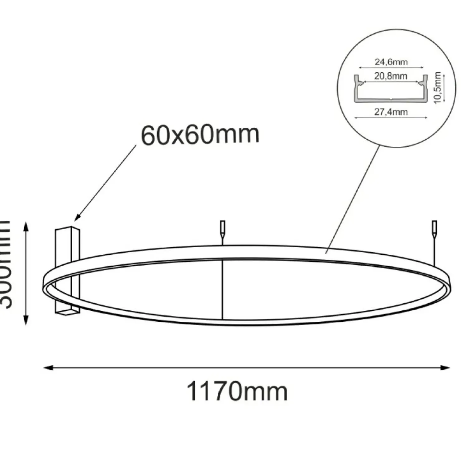 Ledowe, czarne koło sufitowe ⌀117cm 3000K ANT 1350 z serii AGA*Sklep Kaja Store