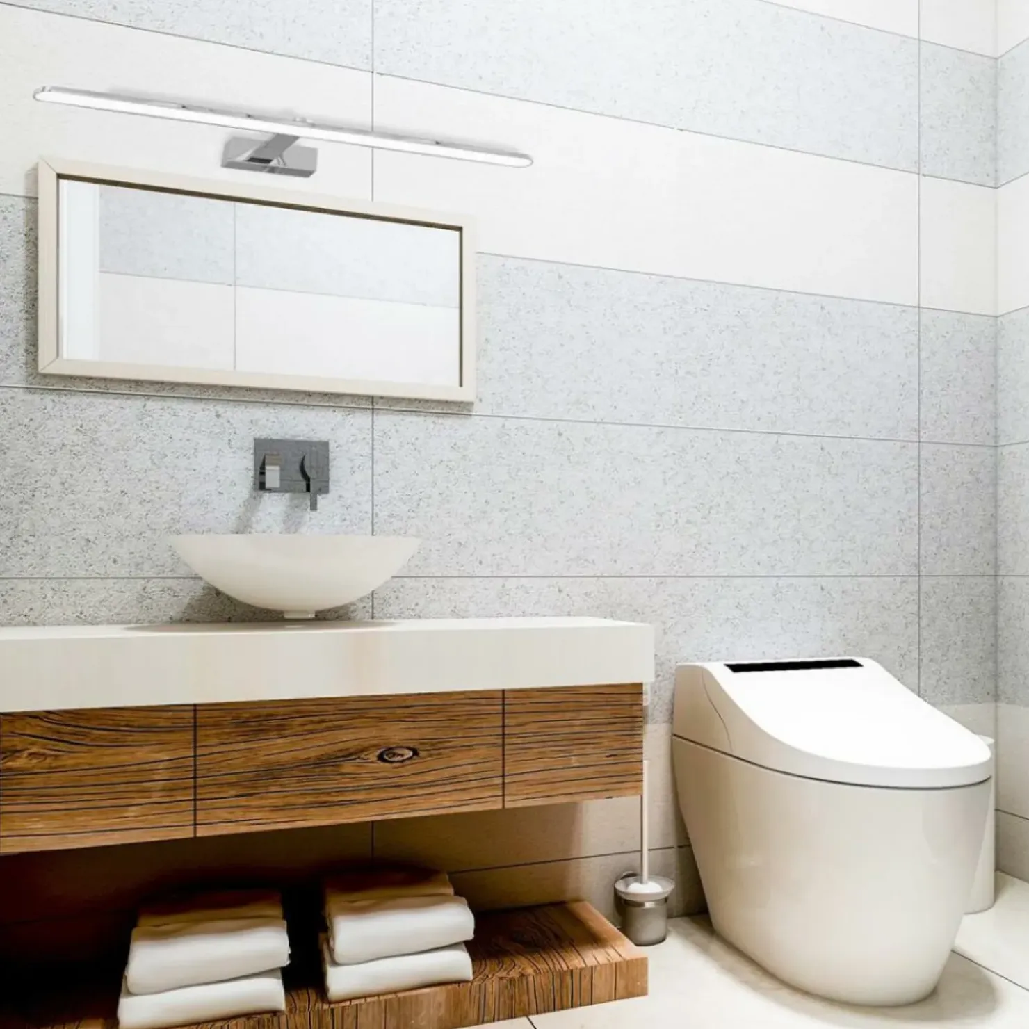 Ledowy kinkiet ścienny, IP44, w kolorze chromu ML5724 z serii SPLASH | Kaja Oświ*Sklep Kaja Hot
