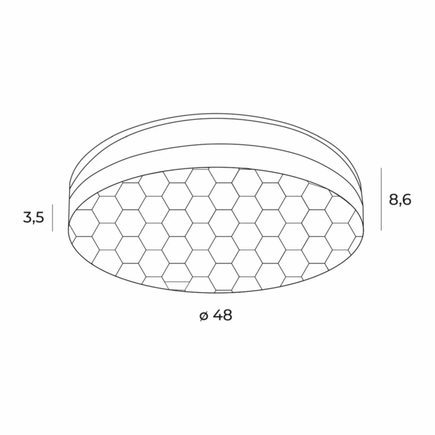 Ledowy plafon ⌀48cm na czarnej podstawie MX C0218 SEKKO | Kaja*Sklep Kaja New