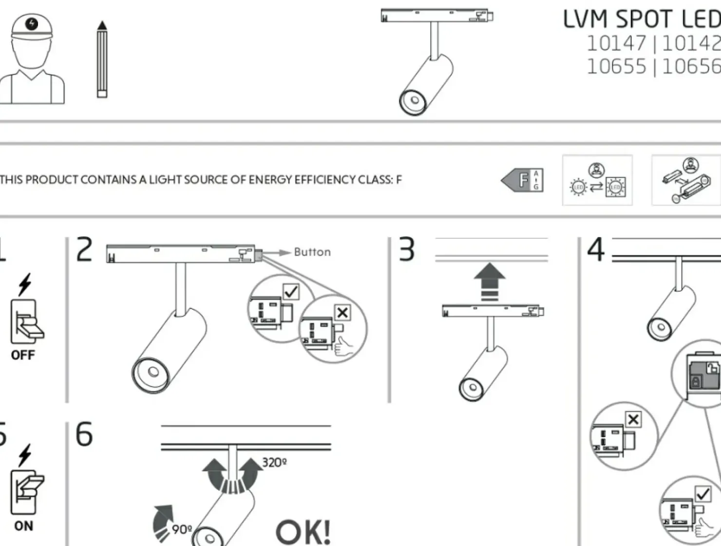 Ledowy spot do szyny magnetycznej 1F 10147 LVM SPOT LED | Kaja*Sklep Kaja Clearance