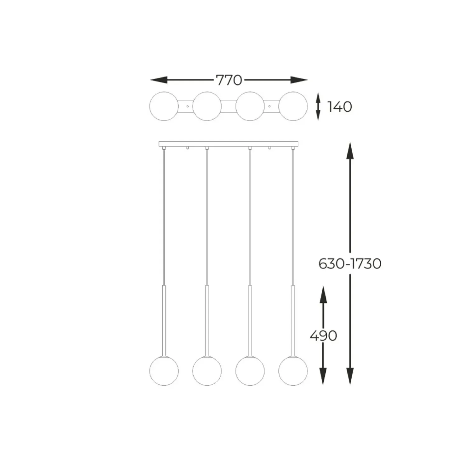 Outlet Sklep Kaja Liniowa lampa nad stół w kuchni P0574-04D-SDFZ ARCTURUS | Kaja