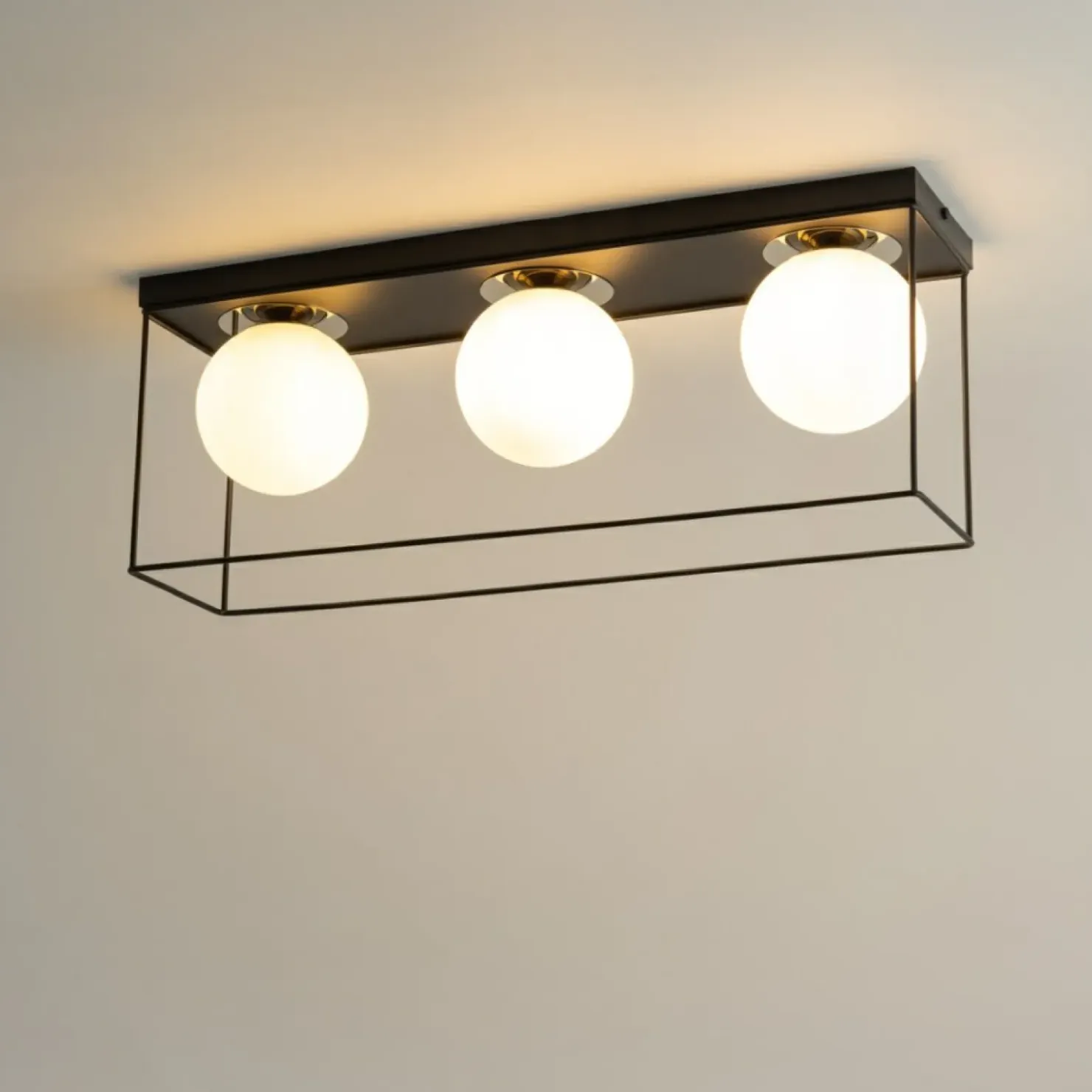 Liniowa lampa natynkowa z białymi kloszami SIG 40708 AROMA | Kaja*Sklep Kaja Cheap