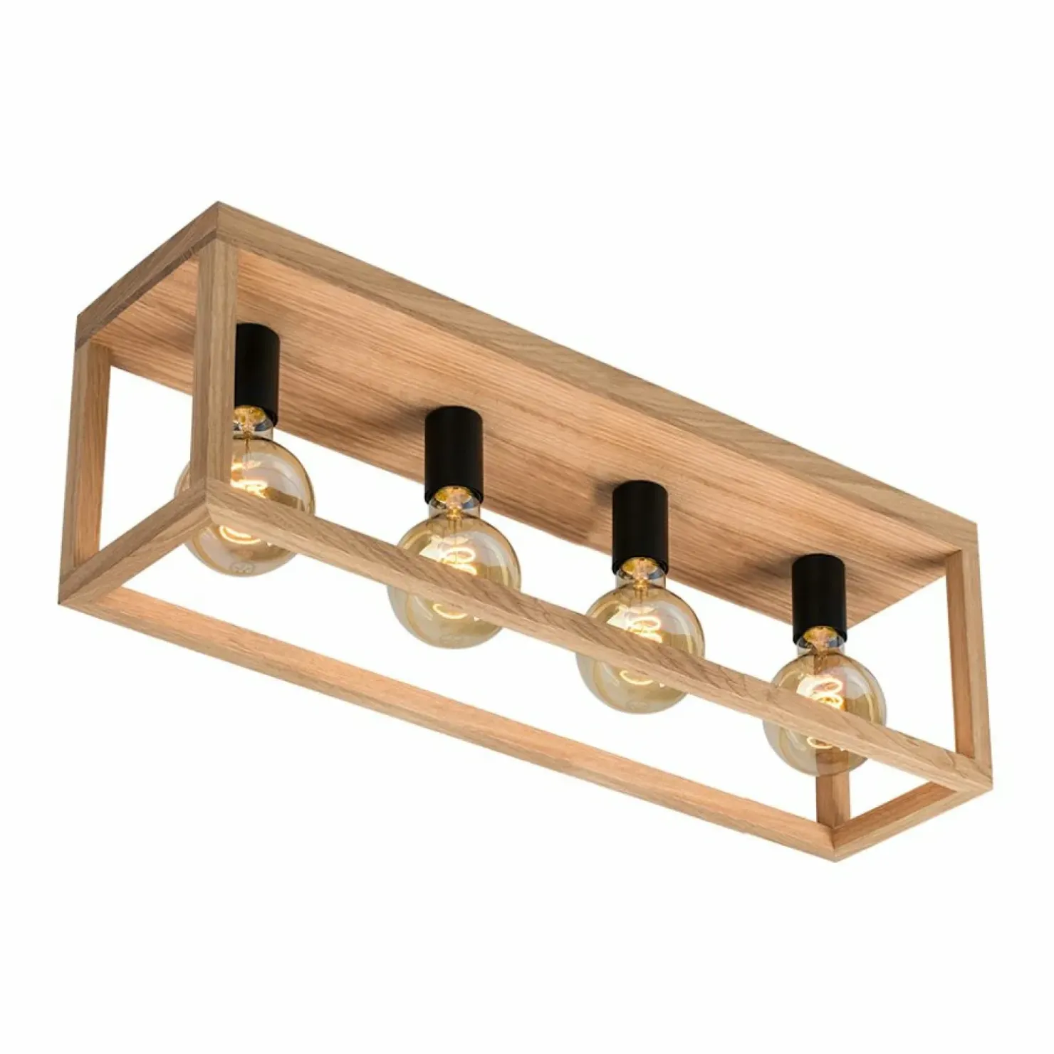 Best Sklep Kaja Liniowa lampa sufitowa w drewnianej oprawie 9154474L KAGO | Kaja