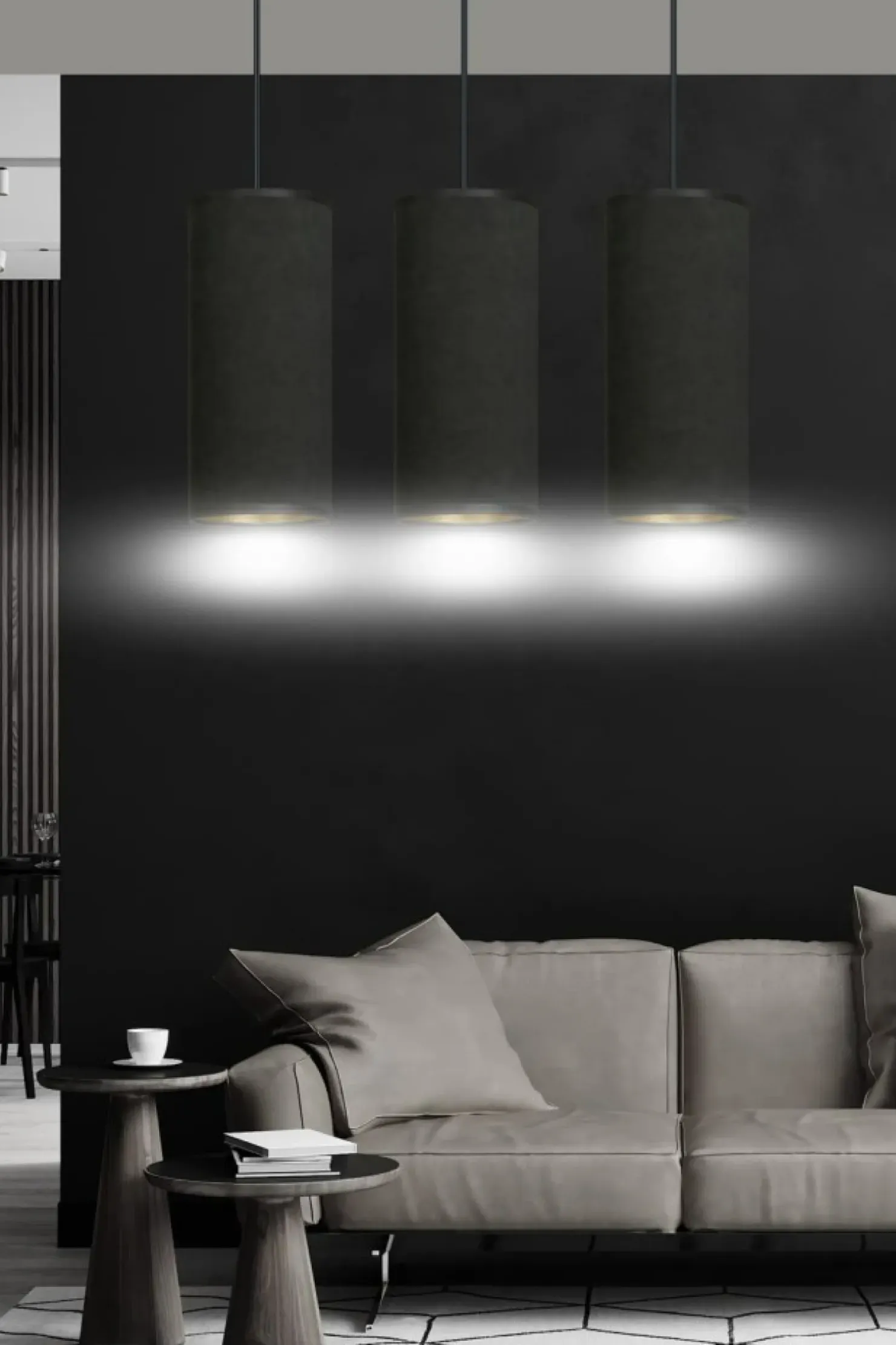 Best Sale Sklep Kaja Liniowa lampa wisząca nad stół w jadalni 1067/3 BENTE | Kaja czarny
