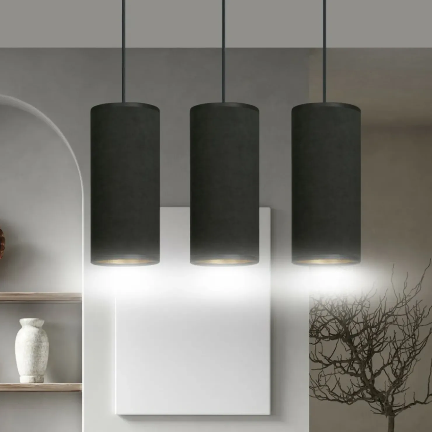 Best Sale Sklep Kaja Liniowa lampa wisząca nad stół w jadalni 1067/3 BENTE | Kaja czarny