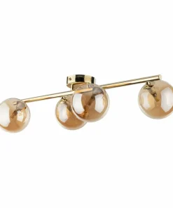 Clearance Sklep Kaja Listwa sufitowa z 4 małymi kloszami G9 TK 4513 ESTERA GOLD | Kaja