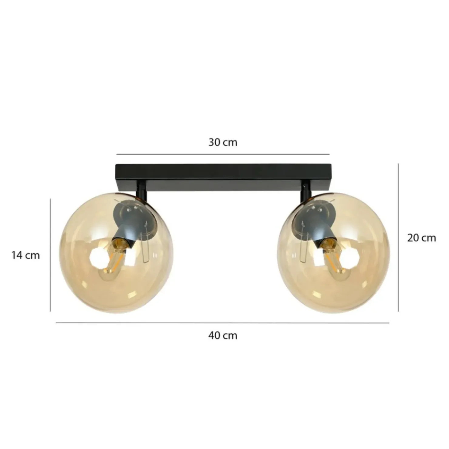 Flash Sale Sklep Kaja Listwa sufitowa z miodowymi kulistymi kloszami 778/2 | Kaja