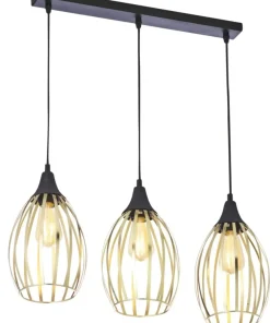 Store Sklep Kaja Listwa sufitowa ze złotymi kloszami TK 2817 LIZA GOLD | Kaja czarny