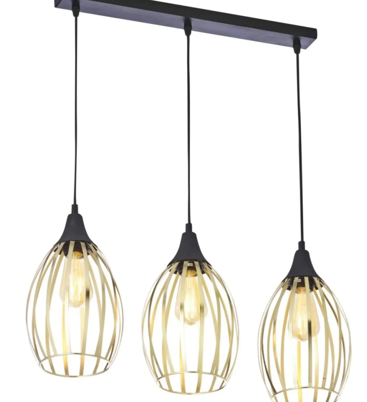 Store Sklep Kaja Listwa sufitowa ze złotymi kloszami TK 2817 LIZA GOLD | Kaja czarny