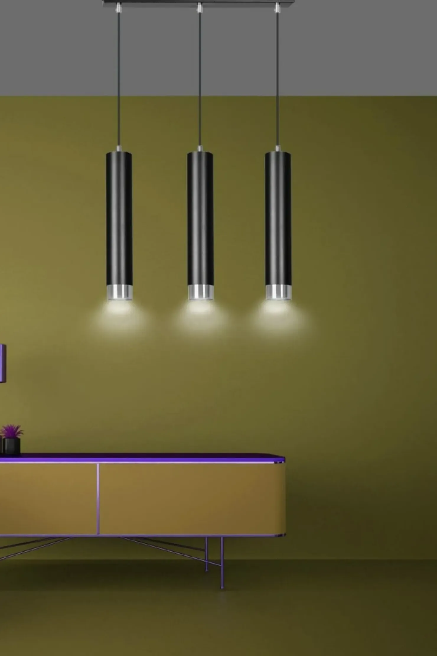 Store Sklep Kaja Listwa z 3 lampami wiszącymi nad stół w jadalni 643/3 | Kaja