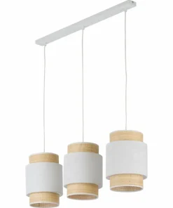 Store Sklep Kaja Listwa ze słomkowymi abażurami na zwisach TK 5654 serii BOHO NEW WHITE