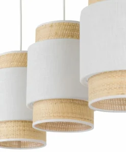 Store Sklep Kaja Listwa ze słomkowymi abażurami na zwisach TK 5654 serii BOHO NEW WHITE