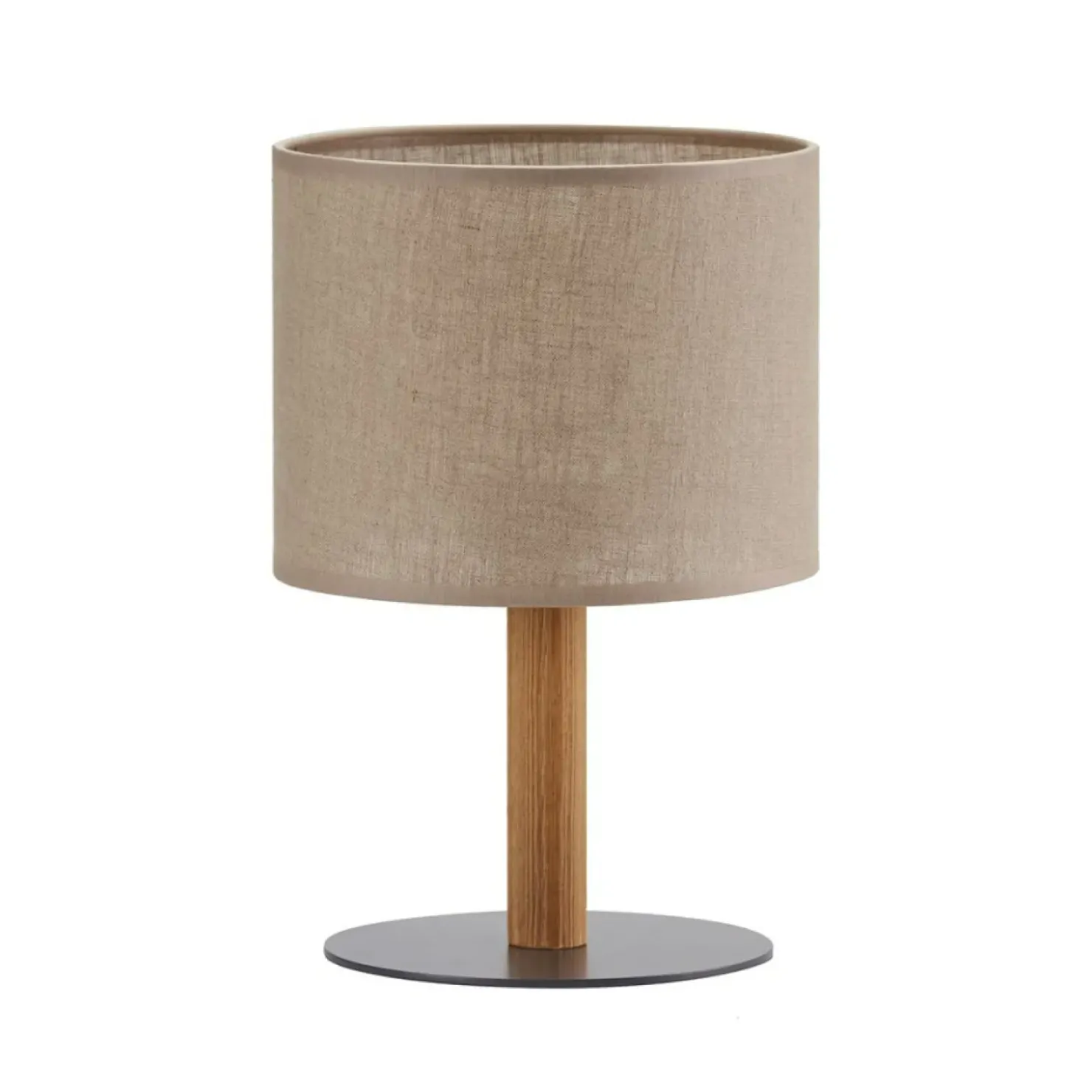 Lniana lampka nocna na drewnianej nodze TK 5192 DEVA | Kaja*Sklep Kaja Clearance