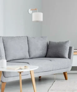 Lniany kinkiet na drewnianym ramieniu TK 6555 ALBERO | Kaja*Sklep Kaja Store