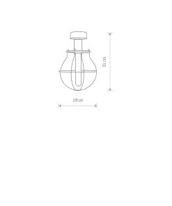 Store Sklep Kaja Loftowa lampa sufitowa, do holu wejściowego 9741 | Kaja Oświetlenie czarny