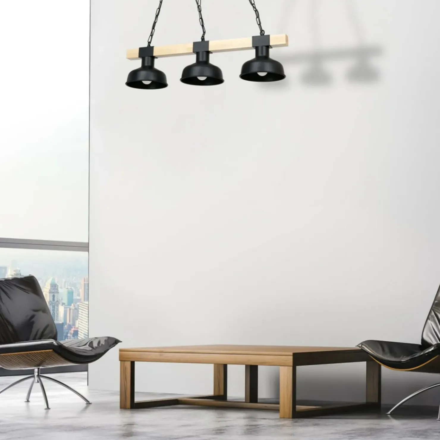 Best Sale Sklep Kaja Loftowa lampa wisząca z drewnem stabilizującym MLP7457 z serii FARO | Kaja Oświe