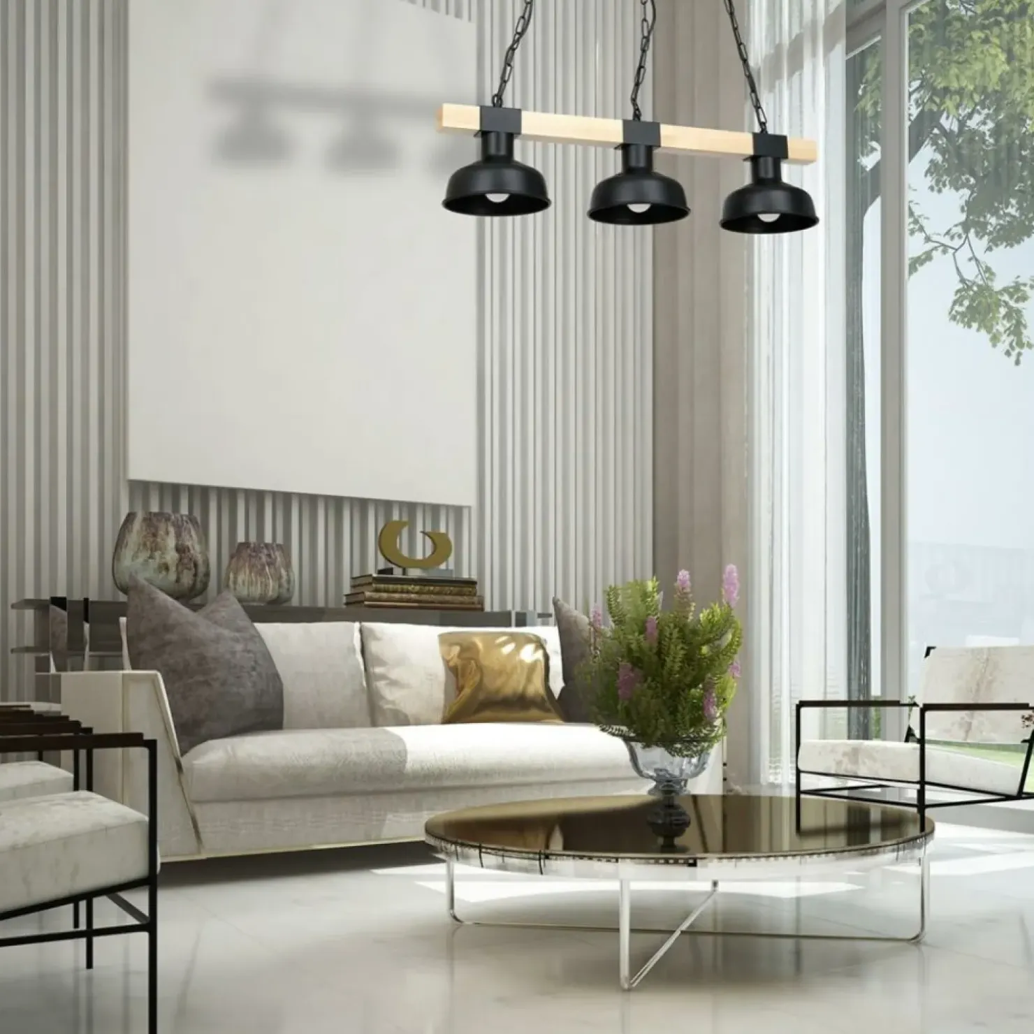 Best Sale Sklep Kaja Loftowa lampa wisząca z drewnem stabilizującym MLP7457 z serii FARO | Kaja Oświe