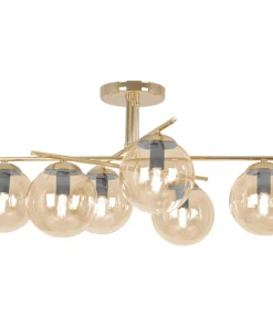 Clearance Sklep Kaja Luksusowa lampa sufitowa z bursztynowymi kloszami K-5414 z serii GRAND