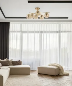 Clearance Sklep Kaja Luksusowa lampa sufitowa z bursztynowymi kloszami K-5414 z serii GRAND