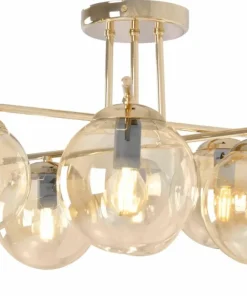 Clearance Sklep Kaja Luksusowa lampa sufitowa z bursztynowymi kloszami K-5414 z serii GRAND