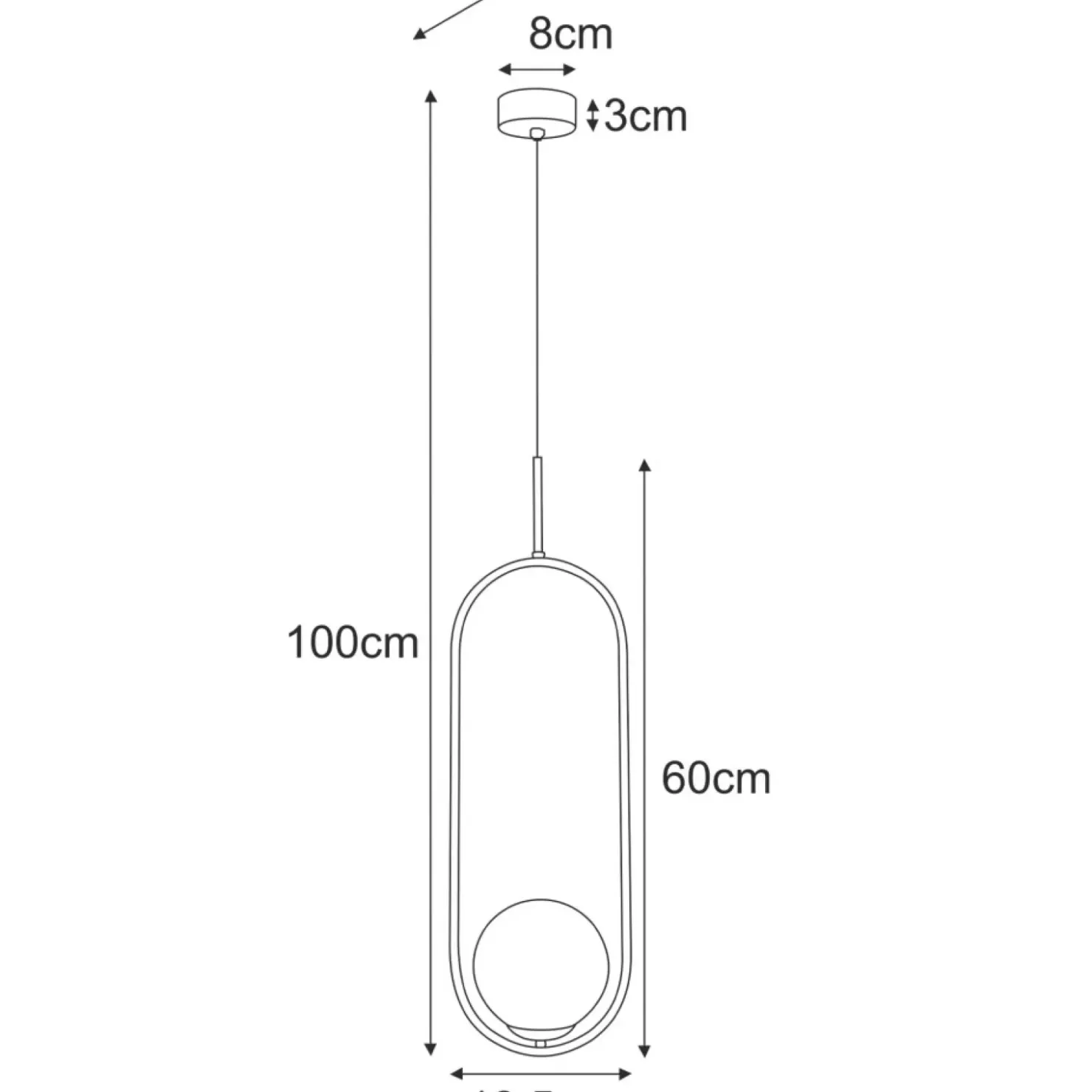 Luksusowa lampa wisząca, obręcz z kloszem K-5396 z serii SVEN*Sklep Kaja Clearance