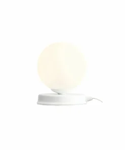 Mała biała lampka biurkowa na szafkę nocną 1076B_S BALL | Kaja*Sklep Kaja Flash Sale