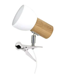 Mała, biało-brązowa lampka biurkowa na klips 2224174WK SVENDA | Kaja*Sklep Kaja Flash Sale