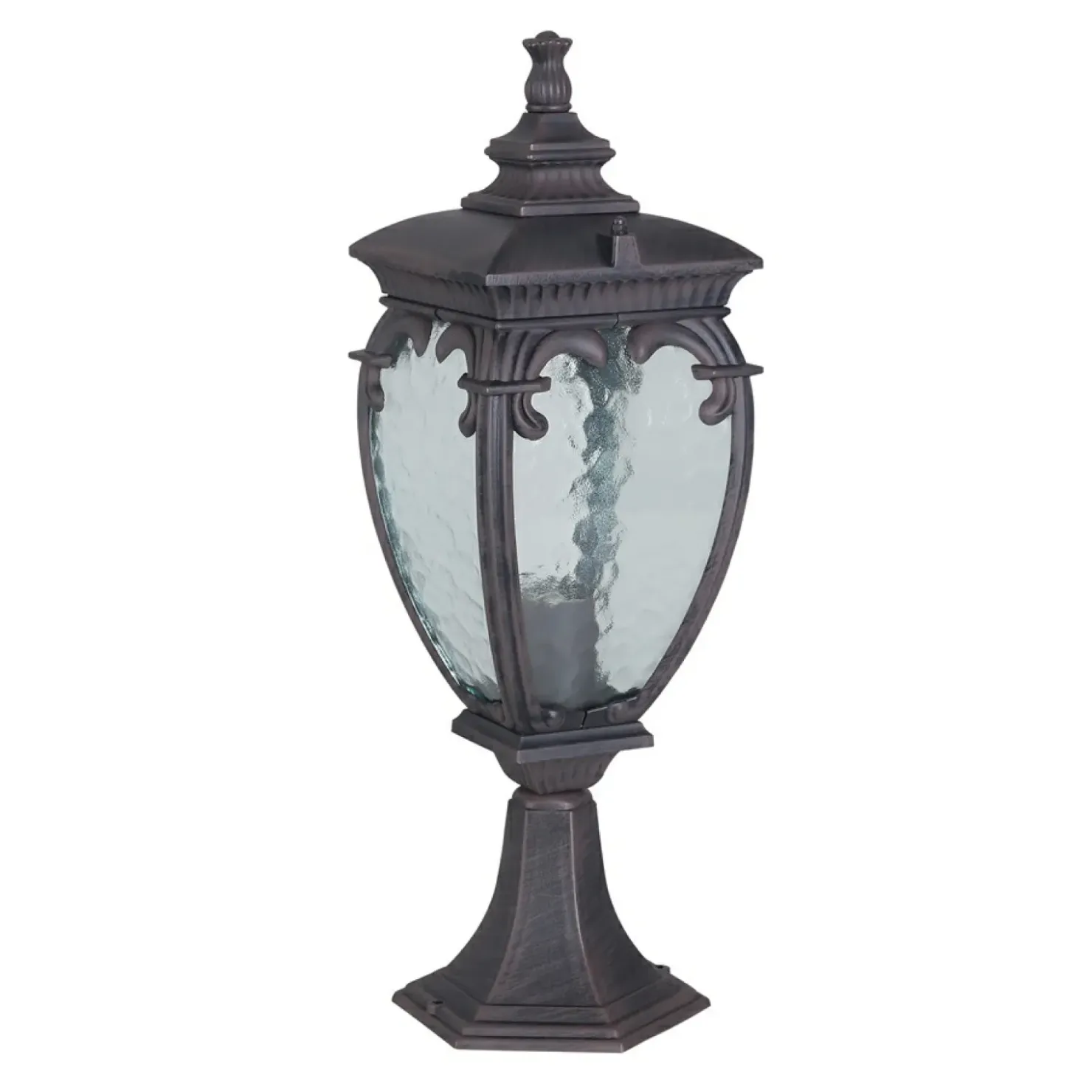 Mała, brązowa lampa ogrodowa stojąca, lampion O414FL-01BZ serii FLEUR*Sklep Kaja Outlet