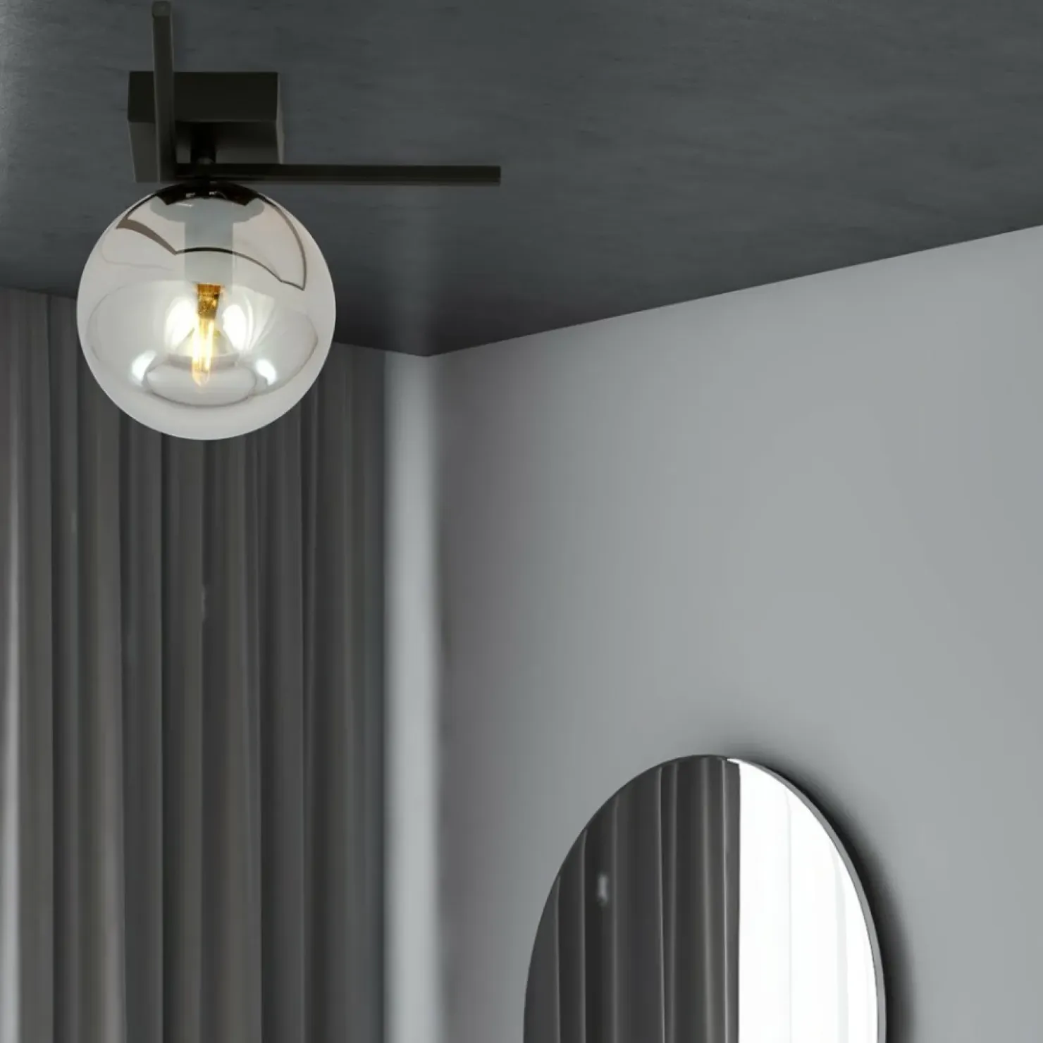 Mała lampa sufitowa z grafitowym kloszem 1131/1G IMAGO | Kaja*Sklep Kaja Store