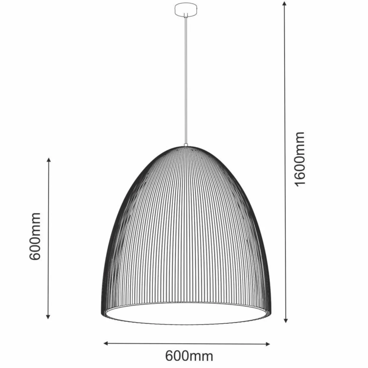 Best Sklep Kaja Matowa, kopułowa lampa wisząca 60x60cn ANT 5029 GANDRA | Kaja