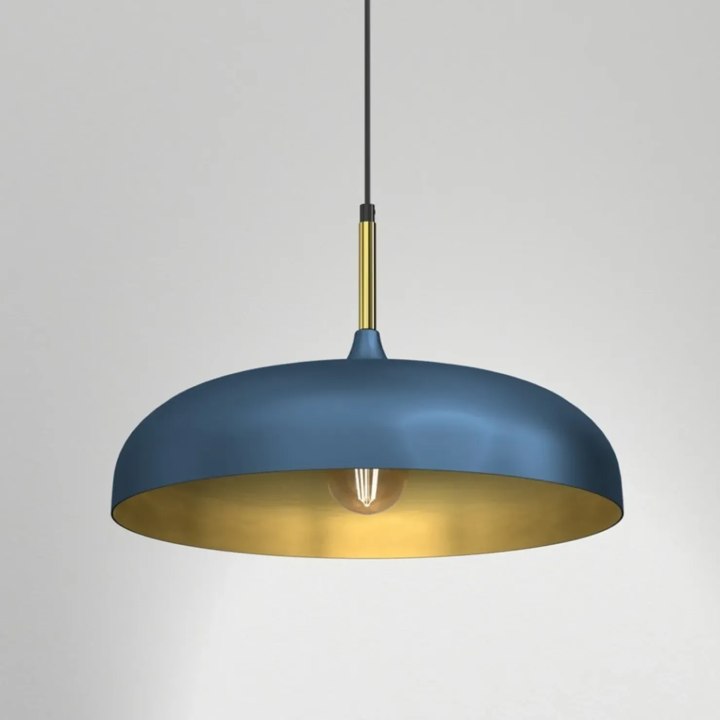 Shop Sklep Kaja Metalowa lampa wisząca, niebieski klosz MLP7901 z serii LINCOLN | Kaja Oświetlen