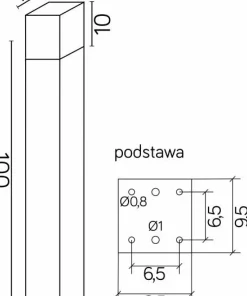 Metrowa lampa ogrodowa, geometryczna CB-MAX 1000 AL z serii CUBE MAX | Kaja Oświ*Sklep Kaja Outlet