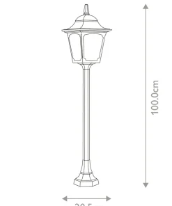 Metrowa lampa ogrodowa, pionowa CP5-BLACK z serii CHAPEL*Sklep Kaja Best