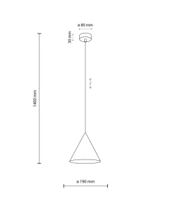 Store Sklep Kaja Minimalistyczna, beżowa lampa wisząca ⌀19cm TK 10072 CONO | Kaja