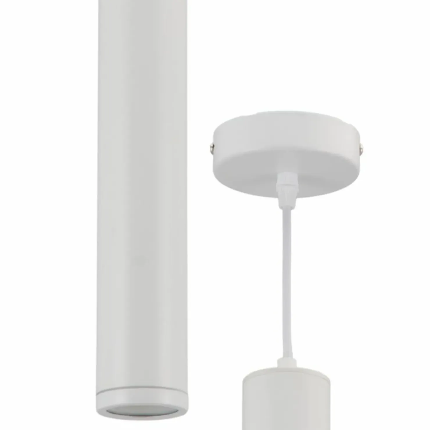 New Sklep Kaja Minimalistyczna, biała lampa wisząca tuba ML8869 PORTER | Kaja
