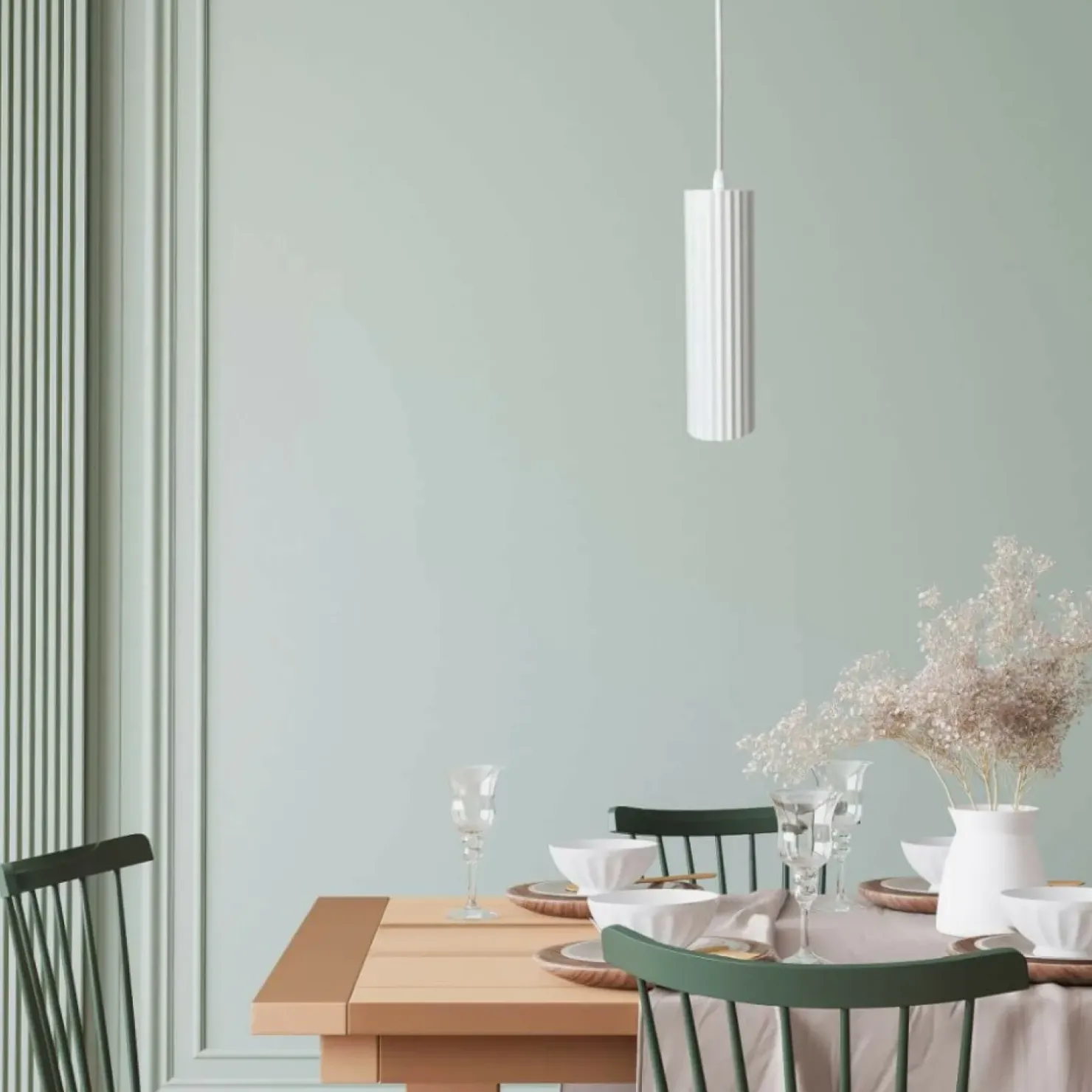 Fashion Sklep Kaja Minimalistyczna, biała tuba wisząca LP-787/1P WH z serii TOKIO | Kaja