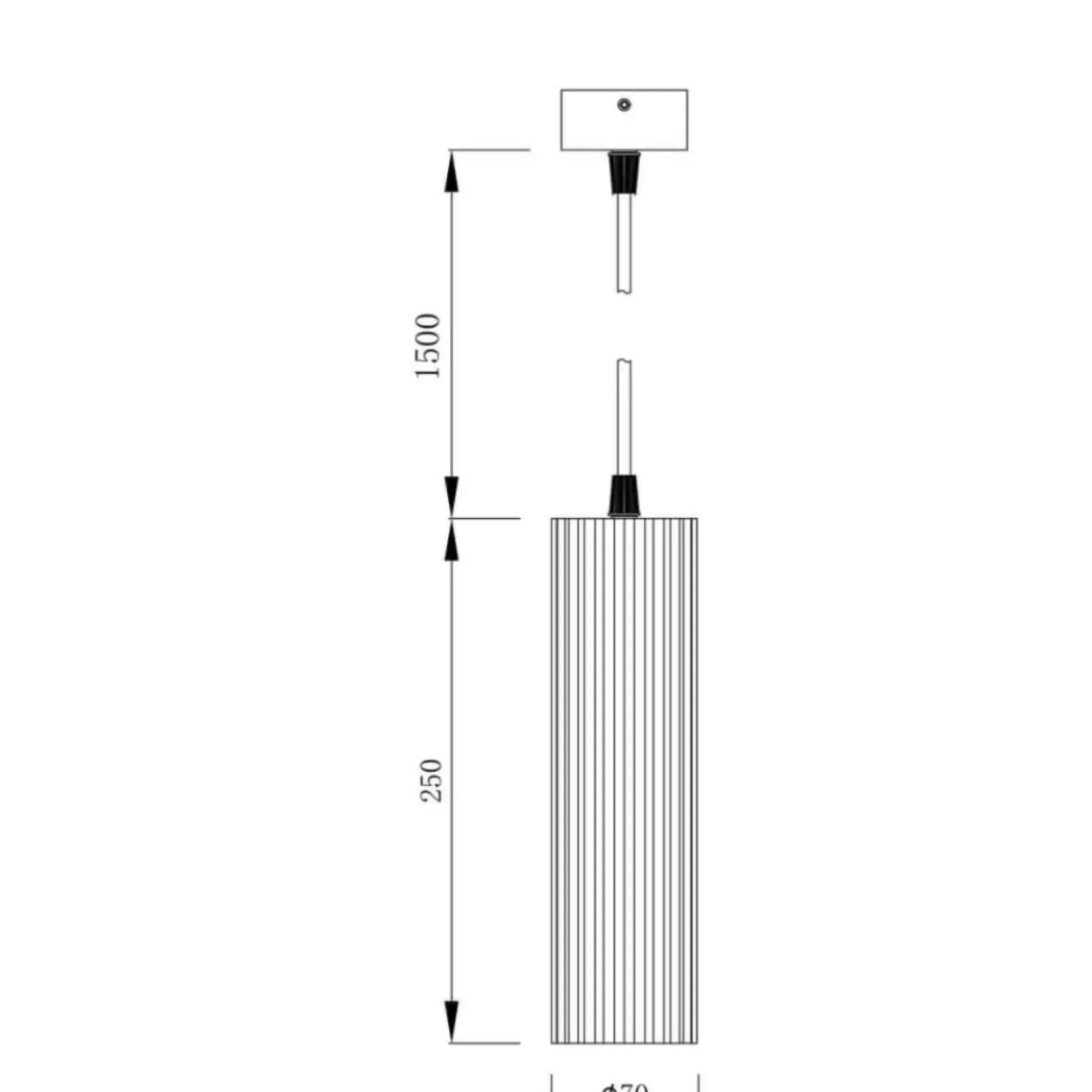 Fashion Sklep Kaja Minimalistyczna, biała tuba wisząca LP-787/1P WH z serii TOKIO | Kaja