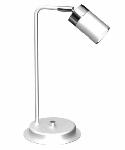 Minimalistyczna, biało-srebrna lampka biurkowa MLP7751 JOKER | Kaja*Sklep Kaja Best