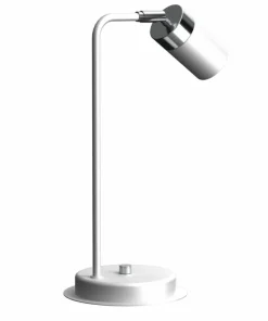 Minimalistyczna, biało-srebrna lampka biurkowa MLP7751 JOKER | Kaja*Sklep Kaja Best