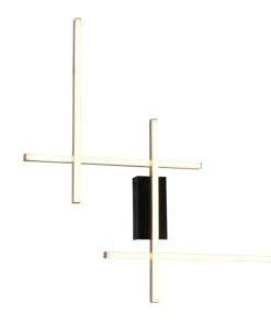 Minimalistyczna lampa ścienna LED 22009W4-BK/GD EDGE | Kaja*Sklep Kaja Fashion